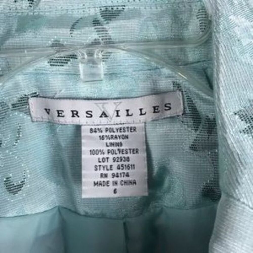 Versailles Aqua Brocade Jacket Size 6 NWT - Picture 4 of 6
